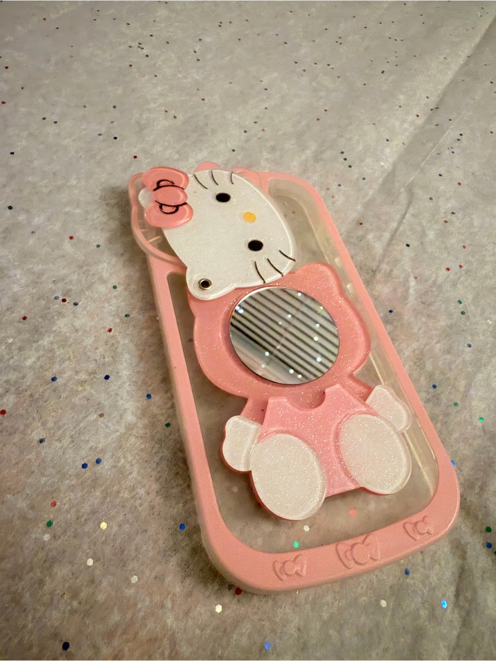For IPhone 14 Hello Kitty Pink Phone Case With Mirror / Cover – Cute Y2K Style